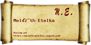 Meláth Etelka névjegykártya